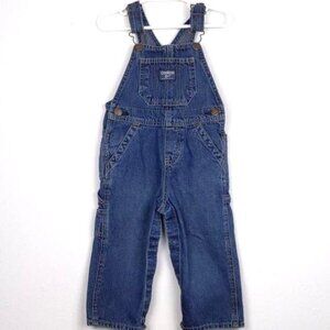 Oshkosh B'gosh -unisex kids Blue Jean overalls with snap legs Size 24M
